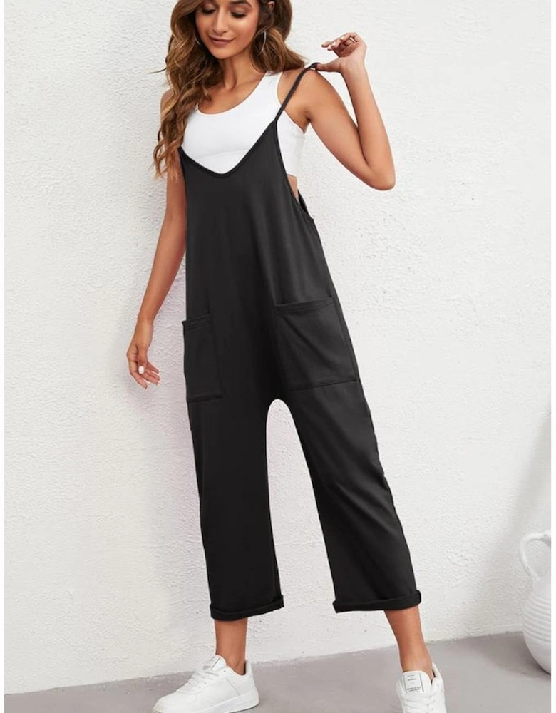 Azura Exchange Spaghetti Strap Straight Leg Jumpsuit with Pockets