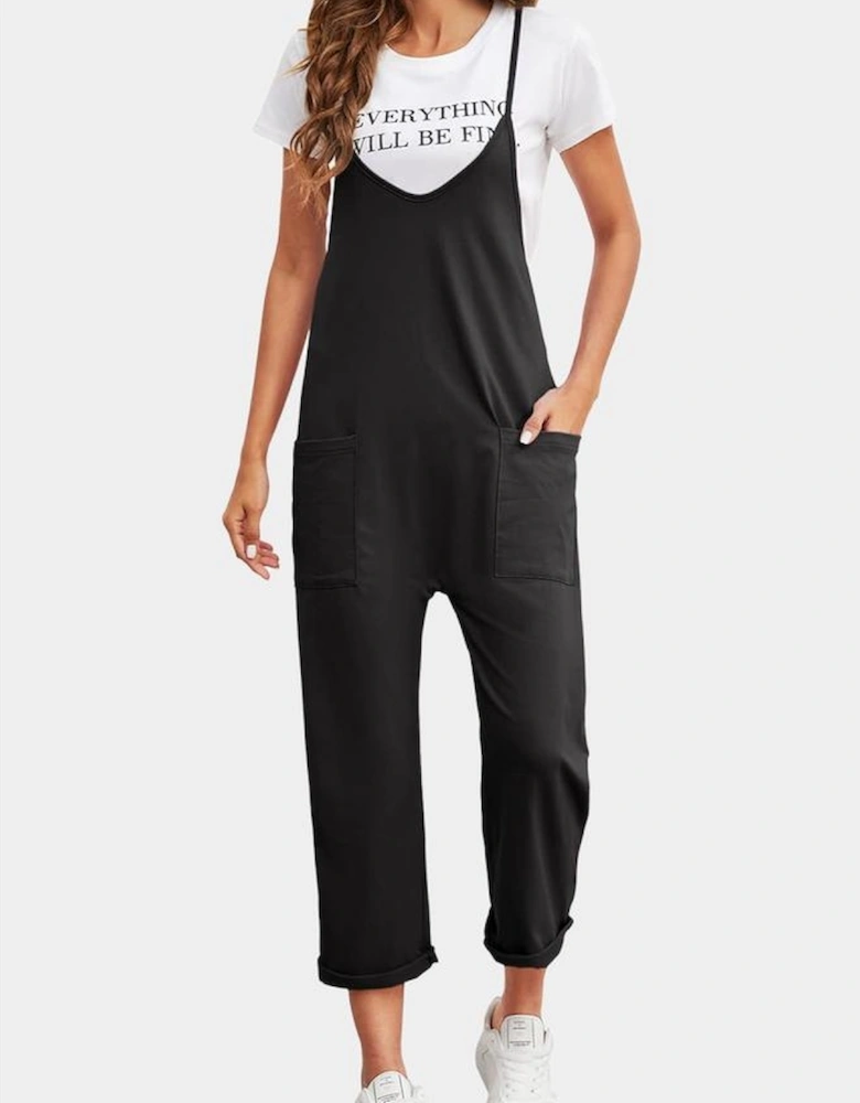 Azura Exchange Spaghetti Strap Straight Leg Jumpsuit with Pockets