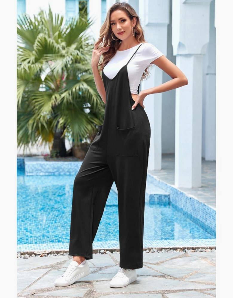 Azura Exchange Spaghetti Strap Straight Leg Jumpsuit with Pockets
