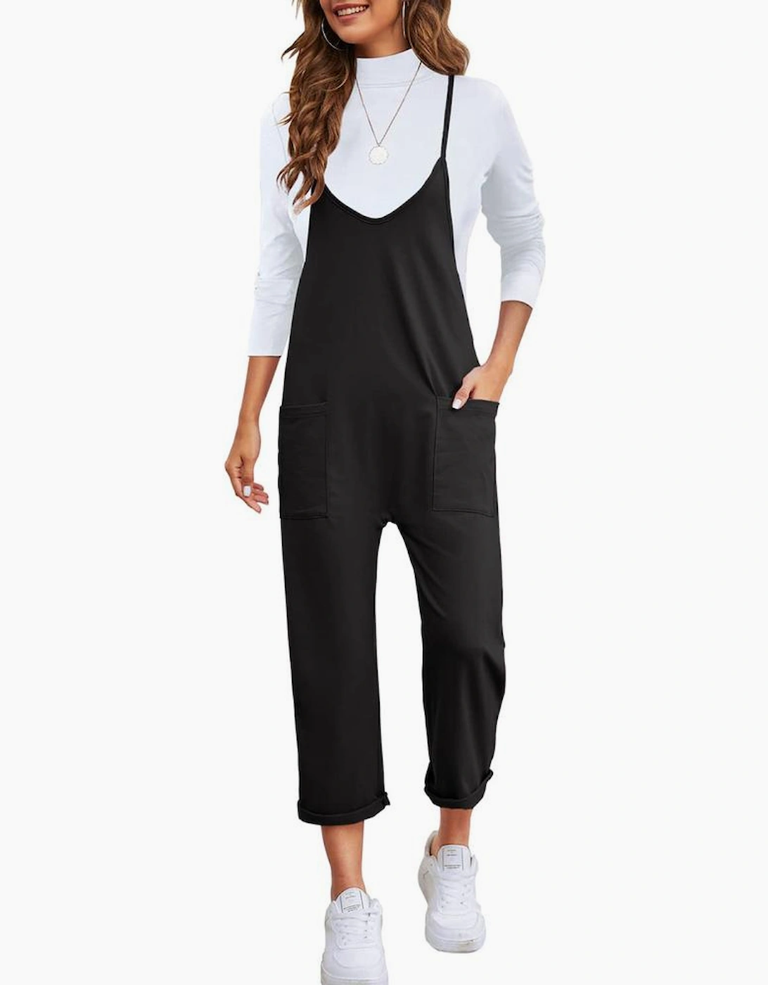 Azura Exchange Spaghetti Strap Straight Leg Jumpsuit with Pockets