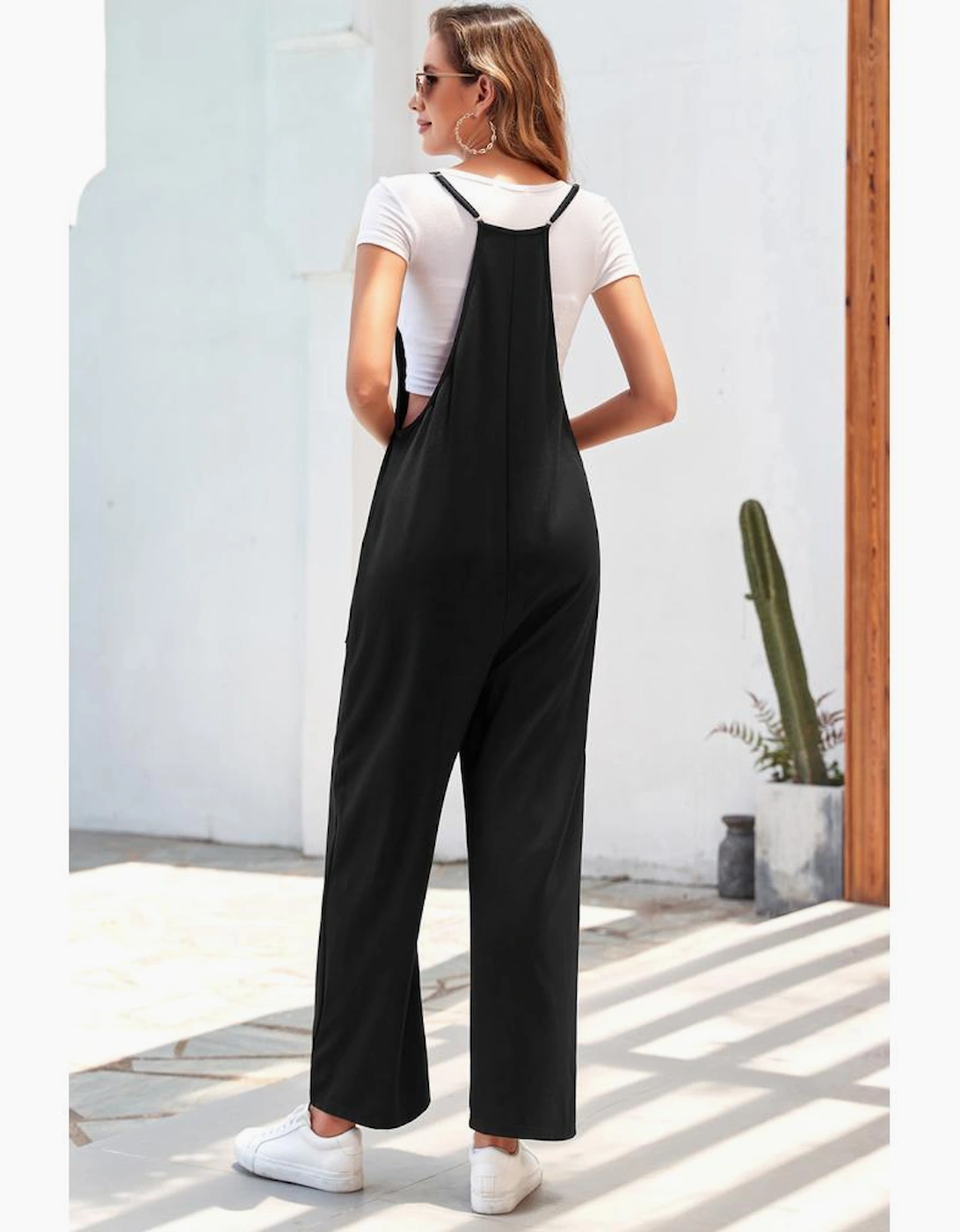 Azura Exchange Spaghetti Strap Straight Leg Jumpsuit with Pockets