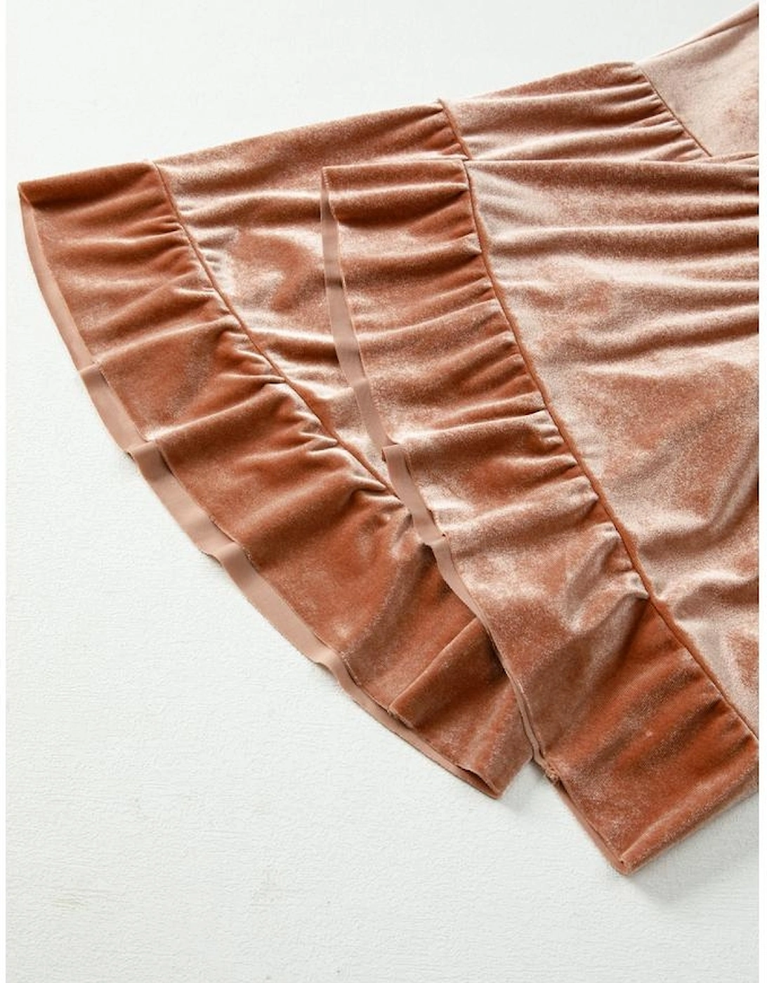 Straw Yellow Mineral Wash Lace-up High Waist Tiered Bell Bottom Pants