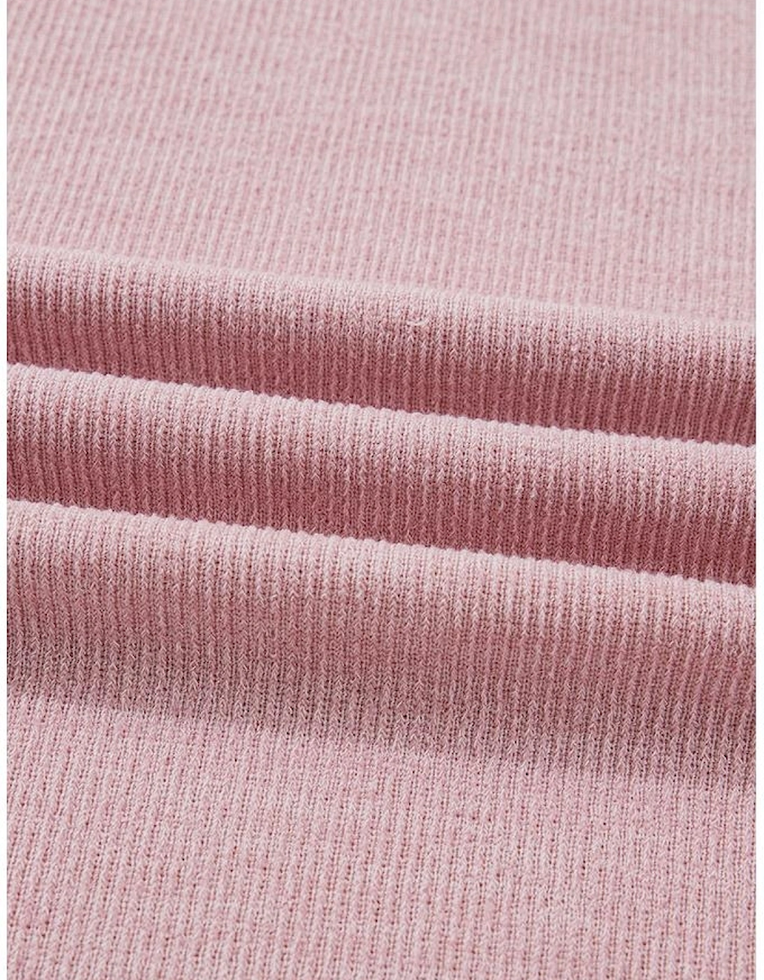 Light Pink Contrast Trim Knitted Drop Shoulder Plus Size Top