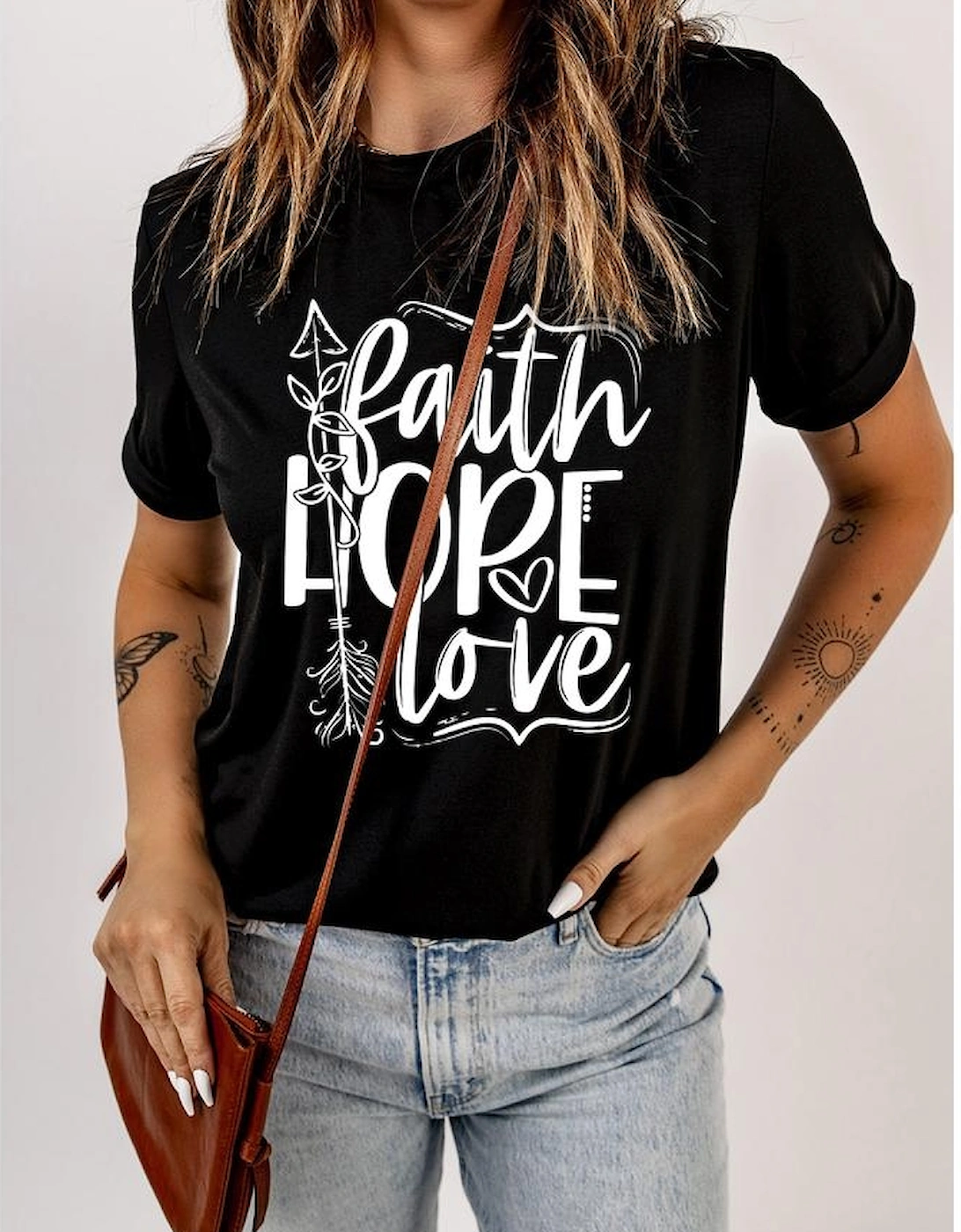 Black Faith Hope Love Graphic T Shirt, 10 of 9
