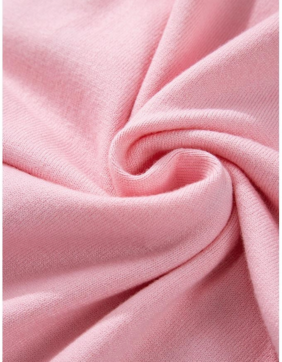 Pink Flower Pattern Short Sleeve Knitted Top