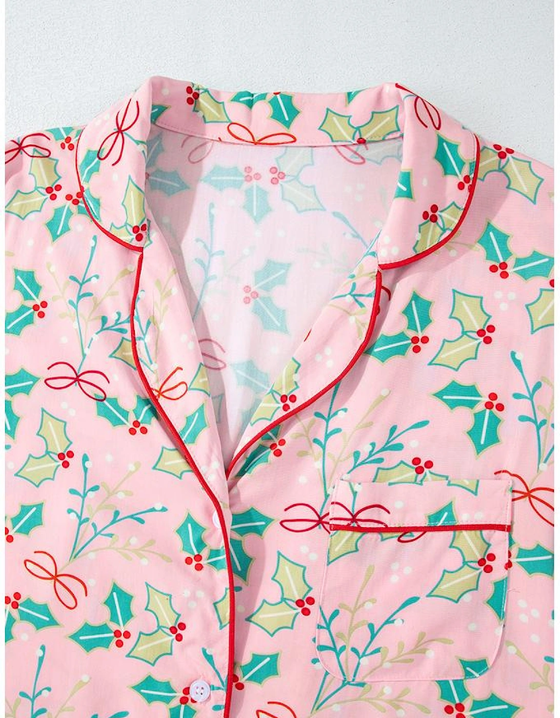 Multicolour Floral Christmas Pajamas Set