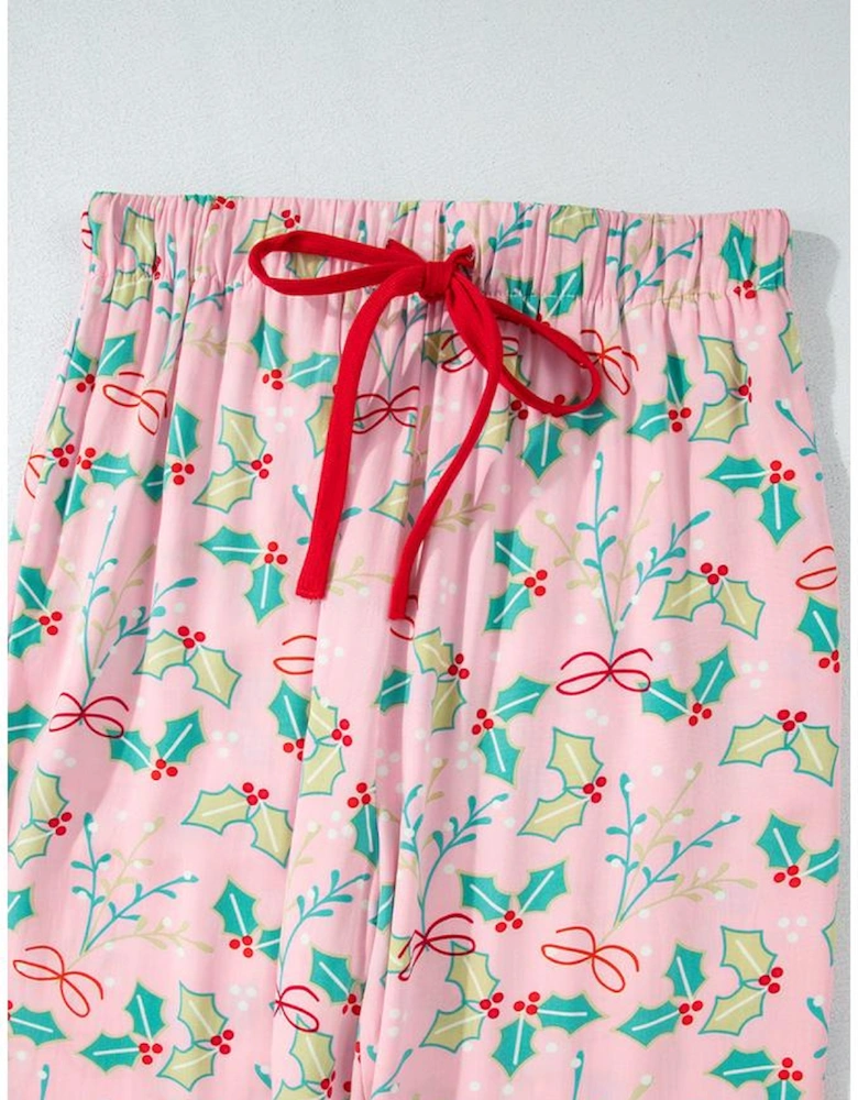 Multicolour Floral Christmas Pajamas Set