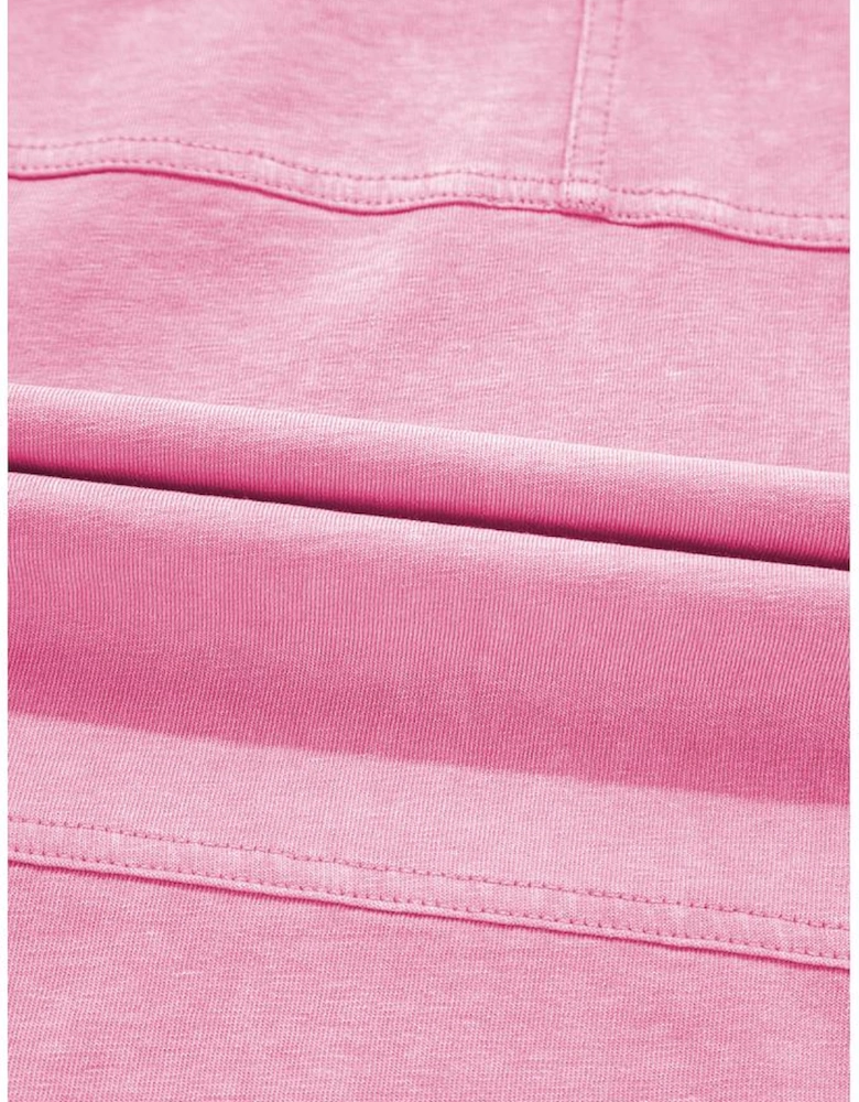 Bonbon Mineral Wash Exposed Seam Drawstring High Waist Wide Leg Cargo Pants