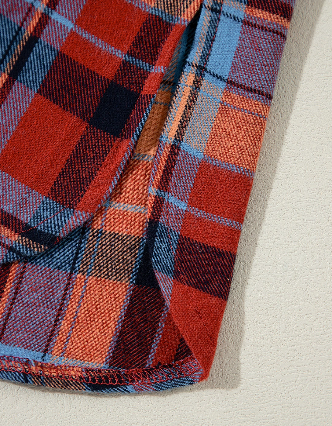 Red Plaid Print Loose Vintage Shirt