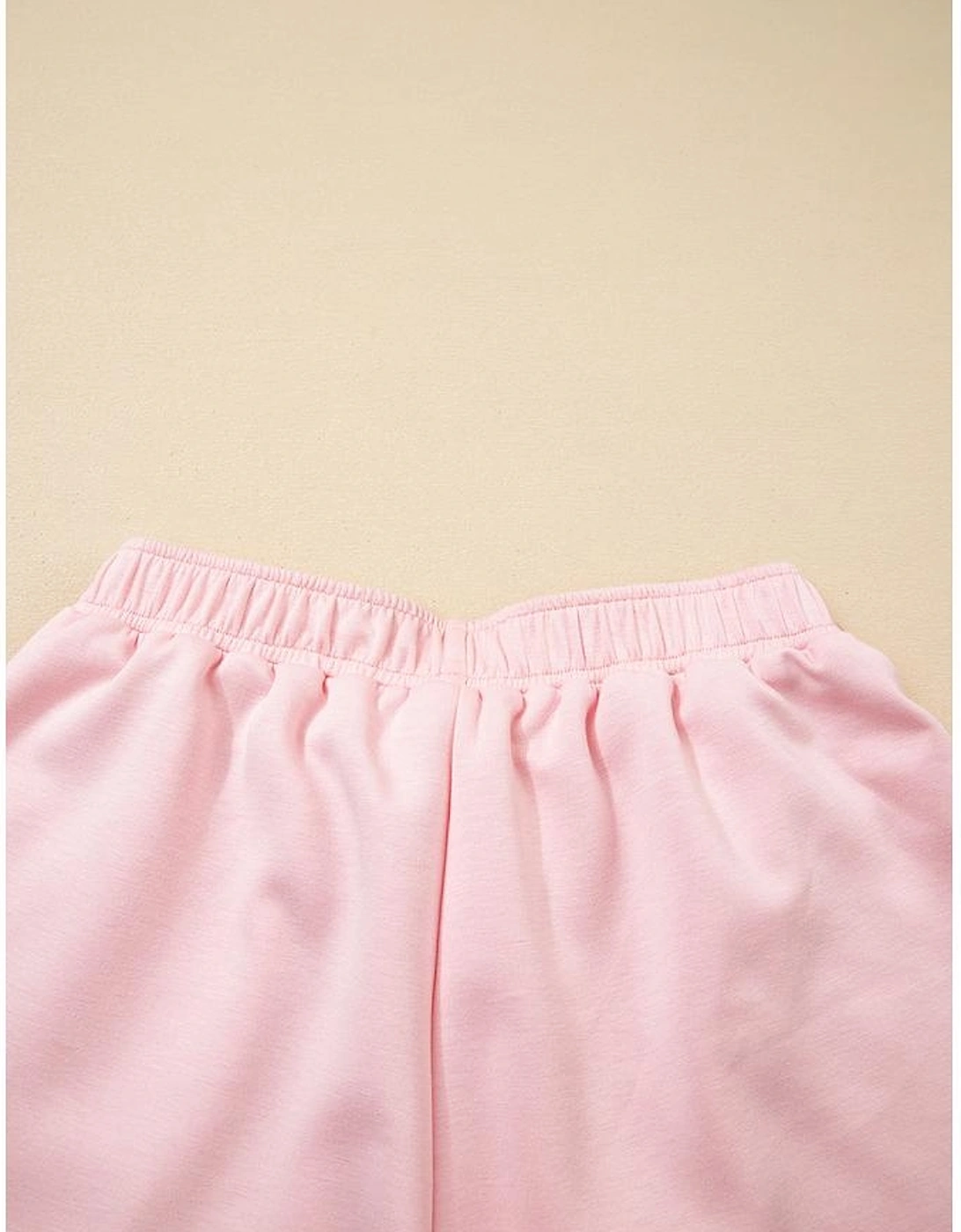 Light Pink Puff Sleeve Pearl Embellished Scallop Trim Top 2 Piece Skort Set