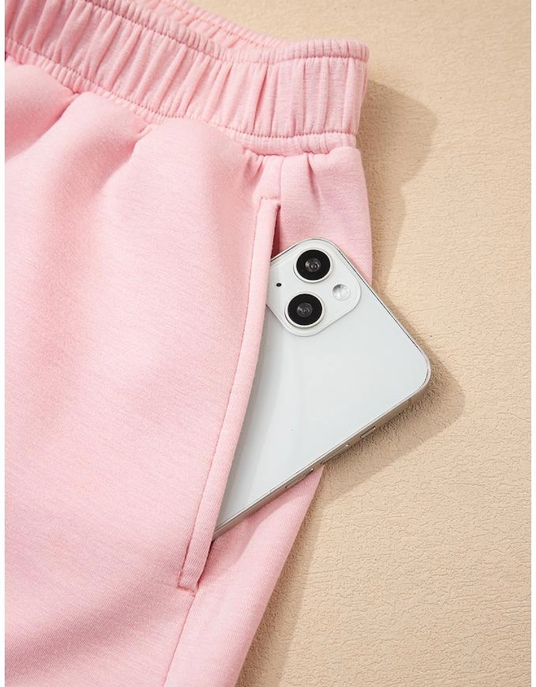 Light Pink Puff Sleeve Pearl Embellished Scallop Trim Top 2 Piece Skort Set