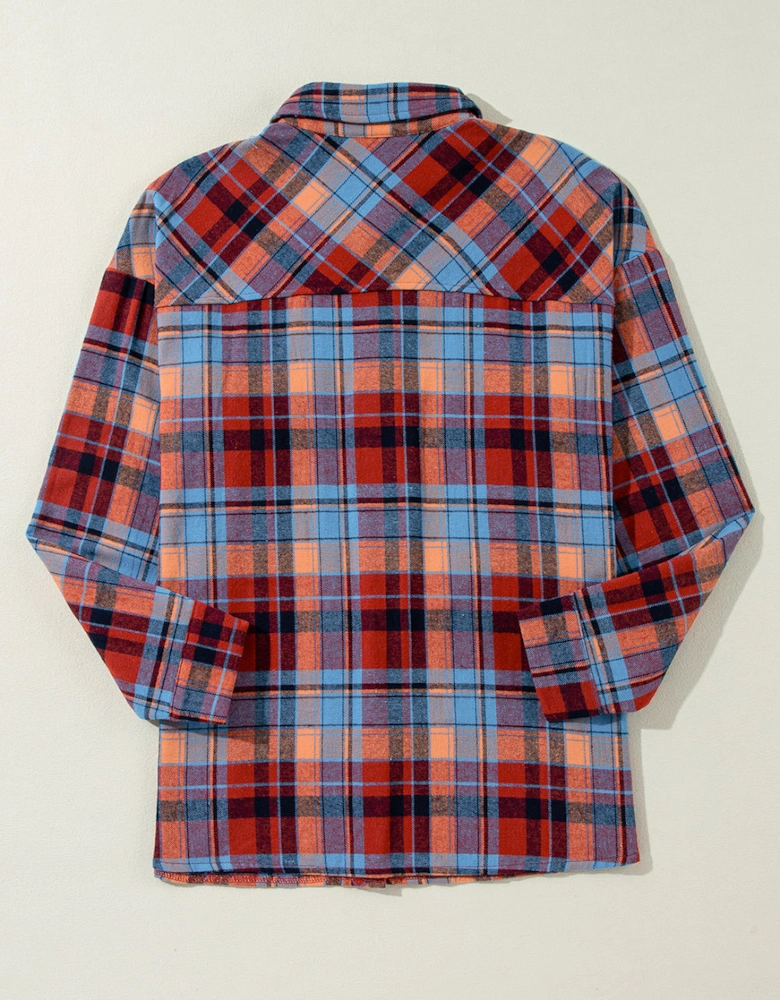 Red Plaid Print Loose Vintage Shirt