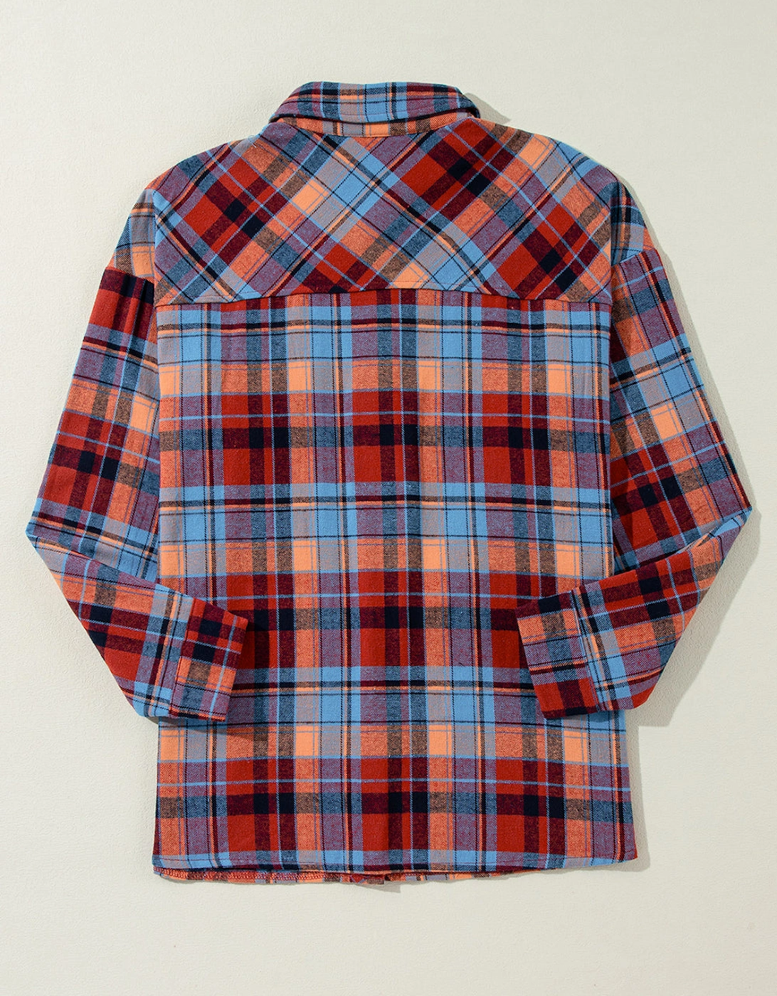 Red Plaid Print Loose Vintage Shirt