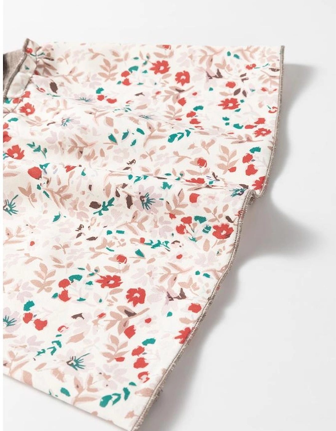 Goat Colorblock Floral Patchwork Flared Sleeve Buttons Henley Top