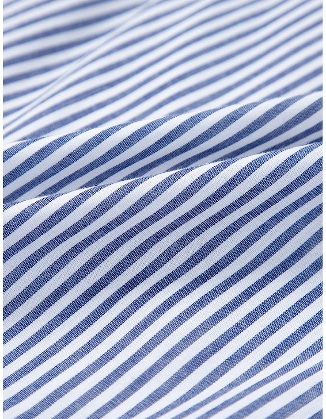 Blue Stripe Sleeveless Notched V Neck Contrast Ric Rac Mini Dress