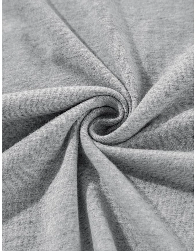 Gray Crew Neck Pleated Tank Top