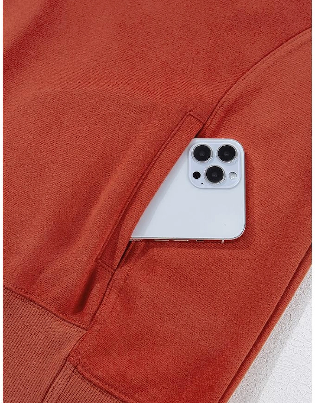 Red Clay Drop Shoulder Pocketed Baggy Drawstring Hoodie