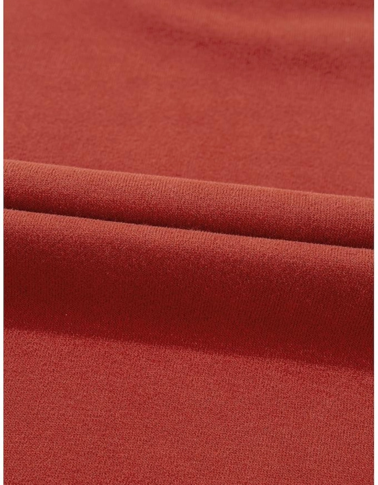 Red Clay Drop Shoulder Pocketed Baggy Drawstring Hoodie