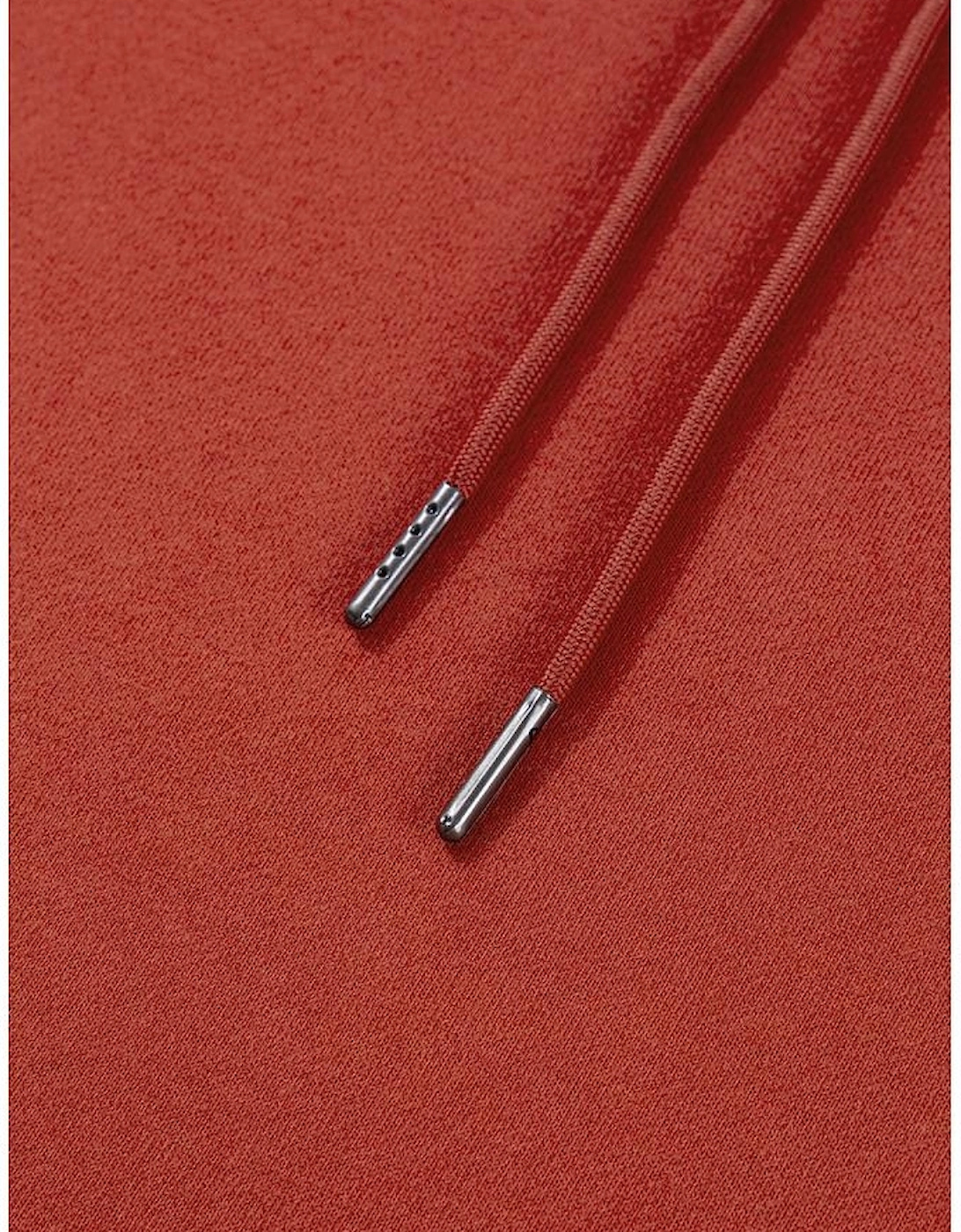 Red Clay Drop Shoulder Pocketed Baggy Drawstring Hoodie, 16 of 15