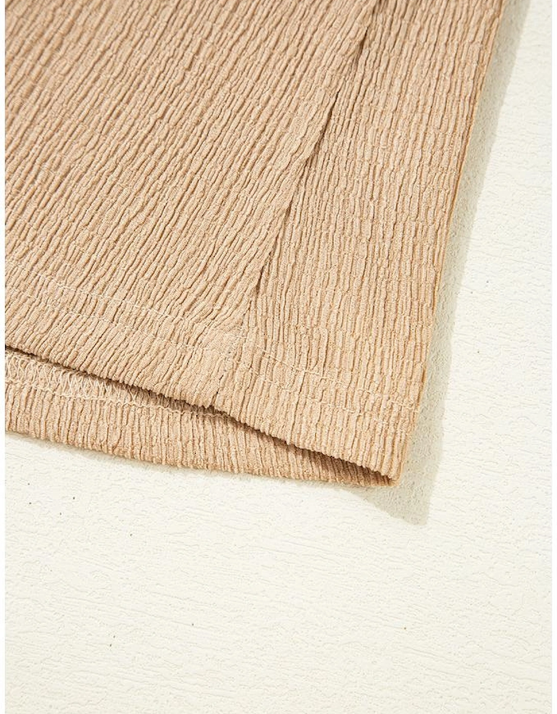 Smoke Gray Ruffled Tiered Sleeve Square Neck Textured Top