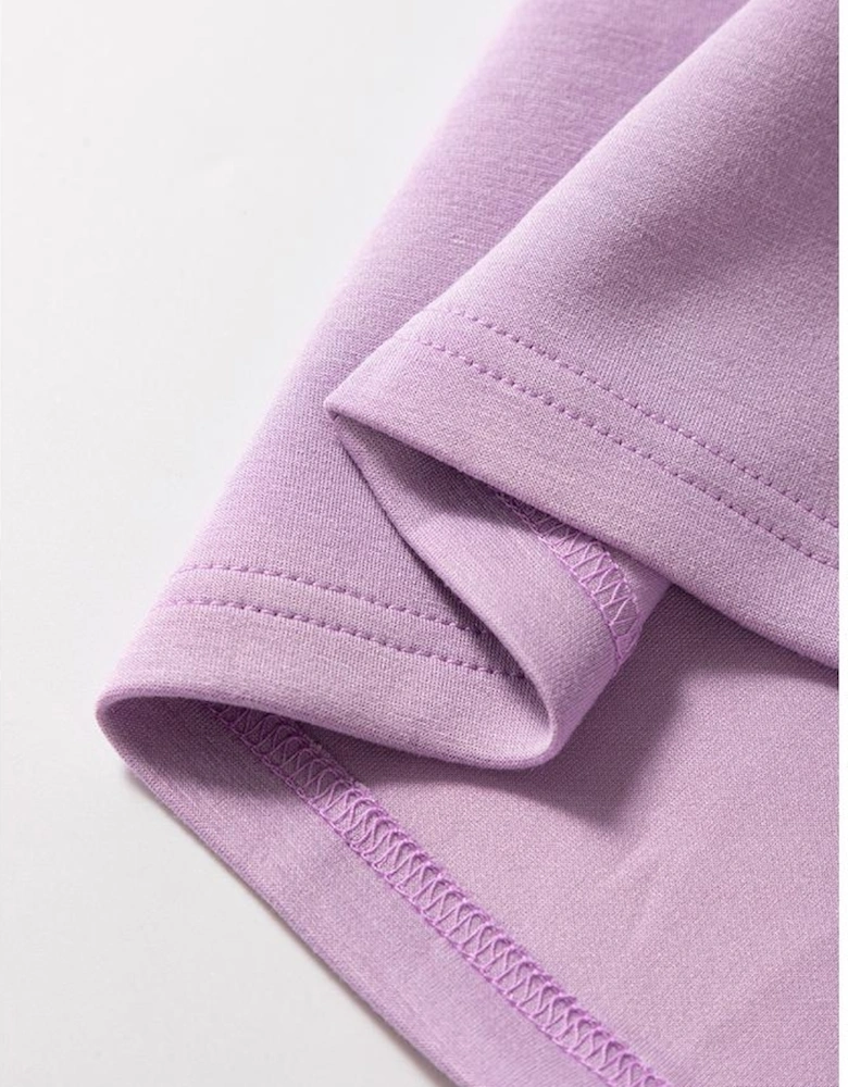 Orchid Bouquet Short Sleeve Zipper Collared Elastic High Waist Romper