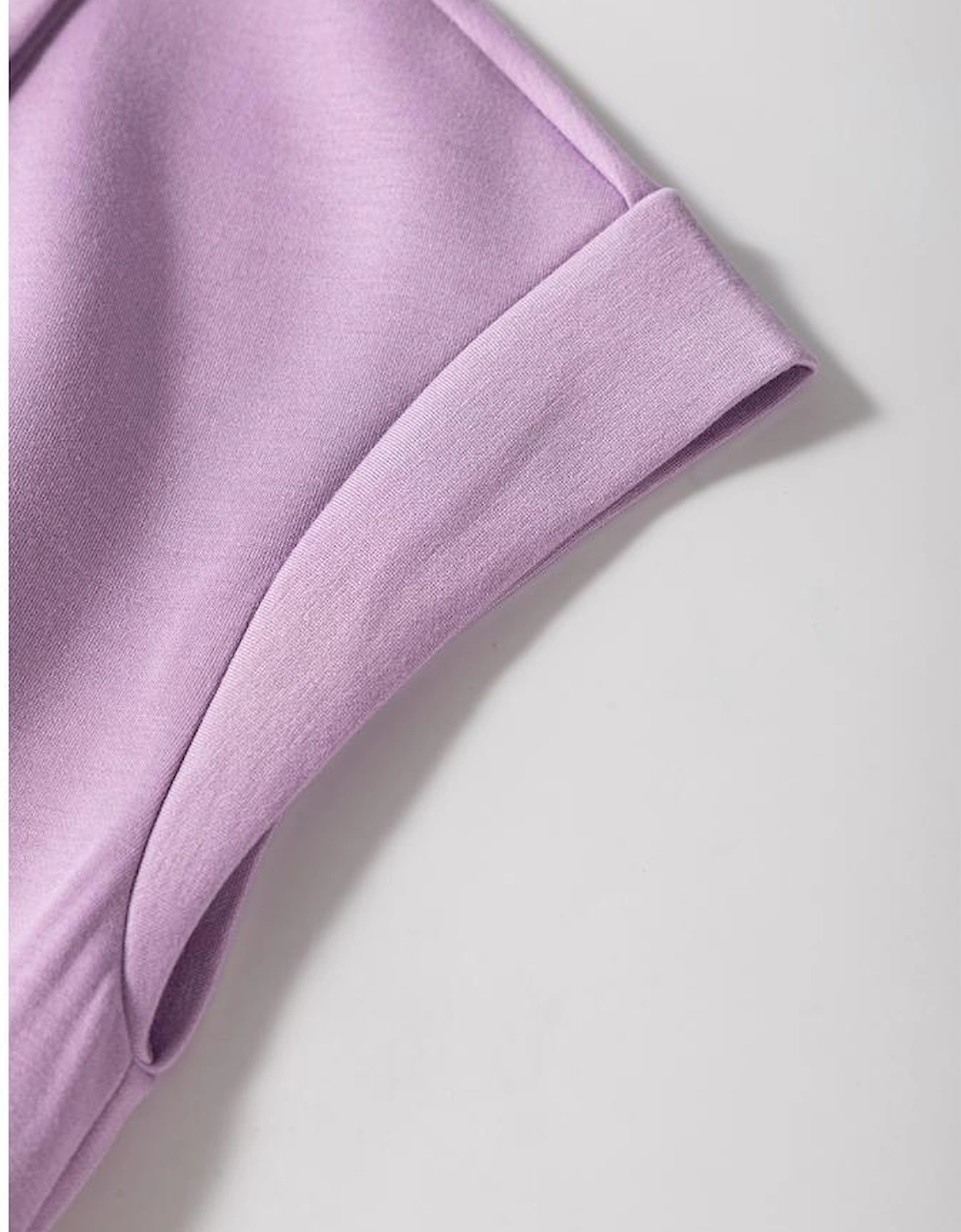 Orchid Bouquet Short Sleeve Zipper Collared Elastic High Waist Romper