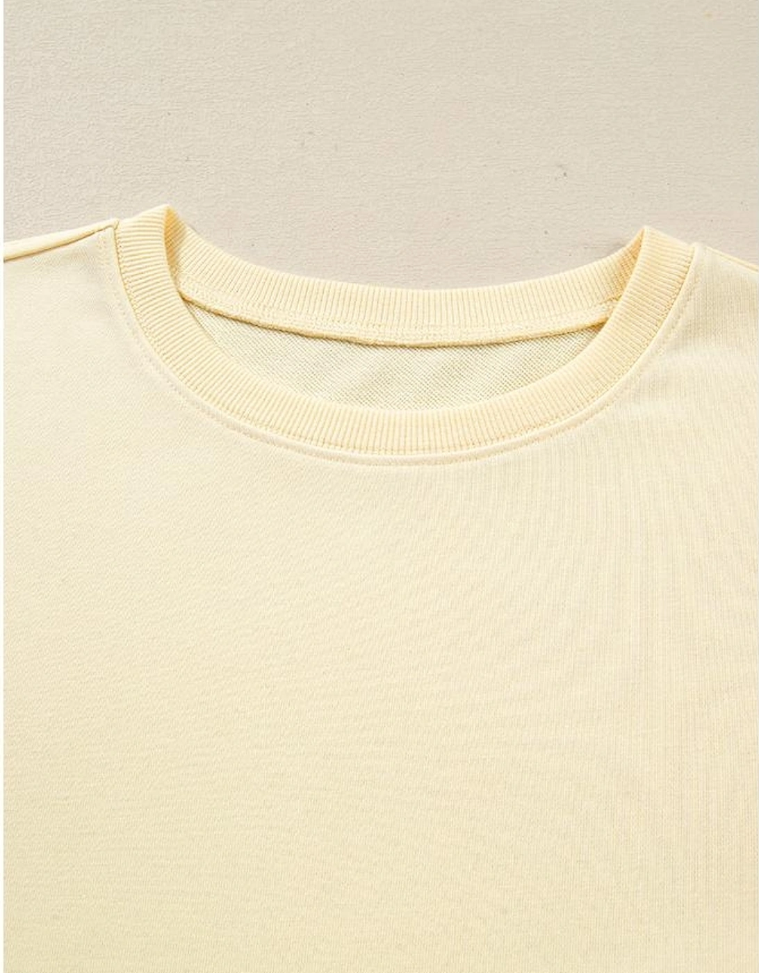 Beige Double Tiered Ruffle Hem Long Sleeve Loose Mini Dress