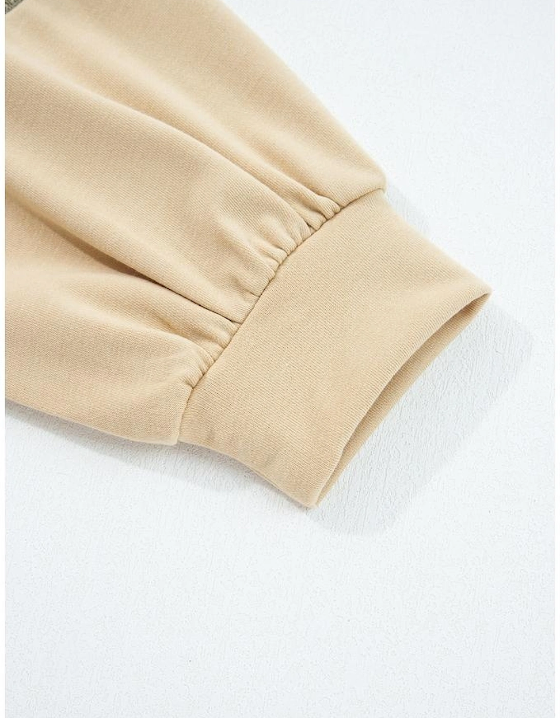 Laurel Green Exposed Seam Contrast Texture Patchwork Plus Size Drop Shoulder Pullover