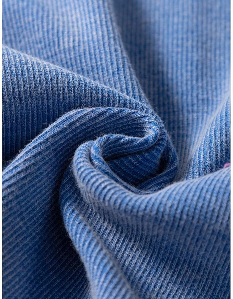 Sky Blue Mineral Wash Ribbed Notch Neck Tank Top