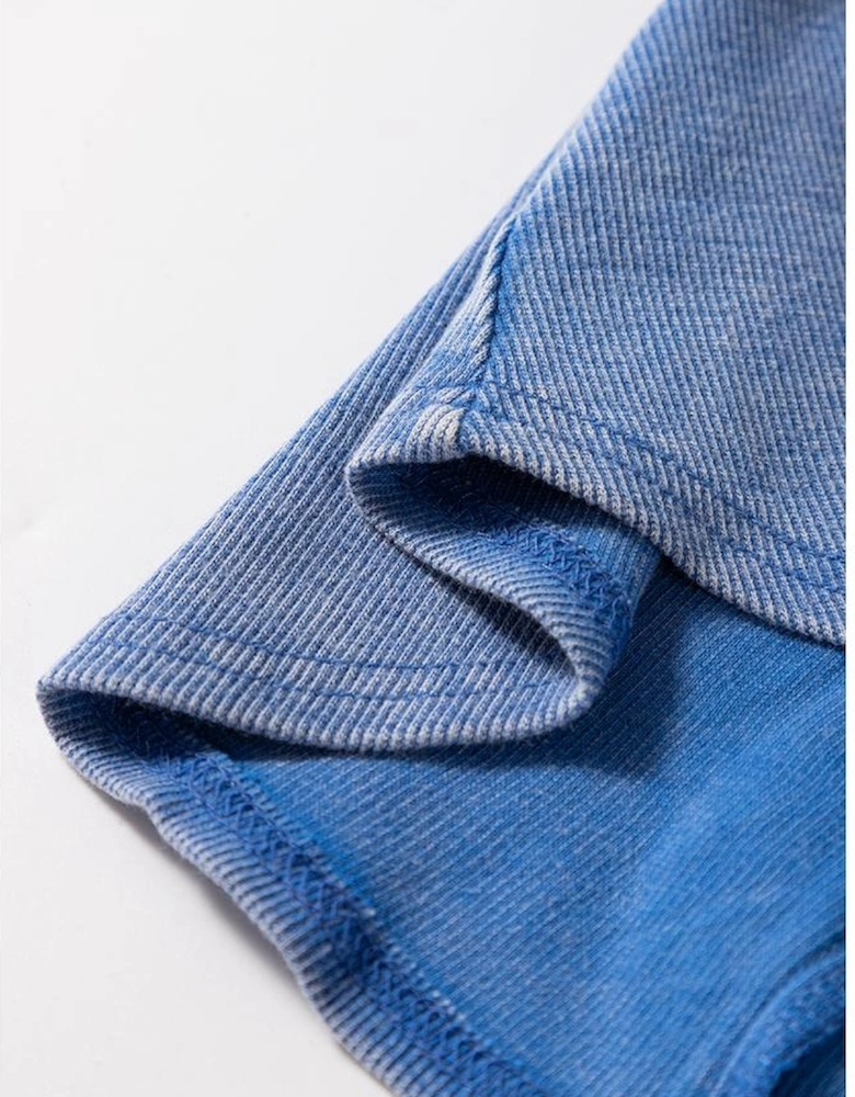 Sky Blue Mineral Wash Ribbed Notch Neck Tank Top