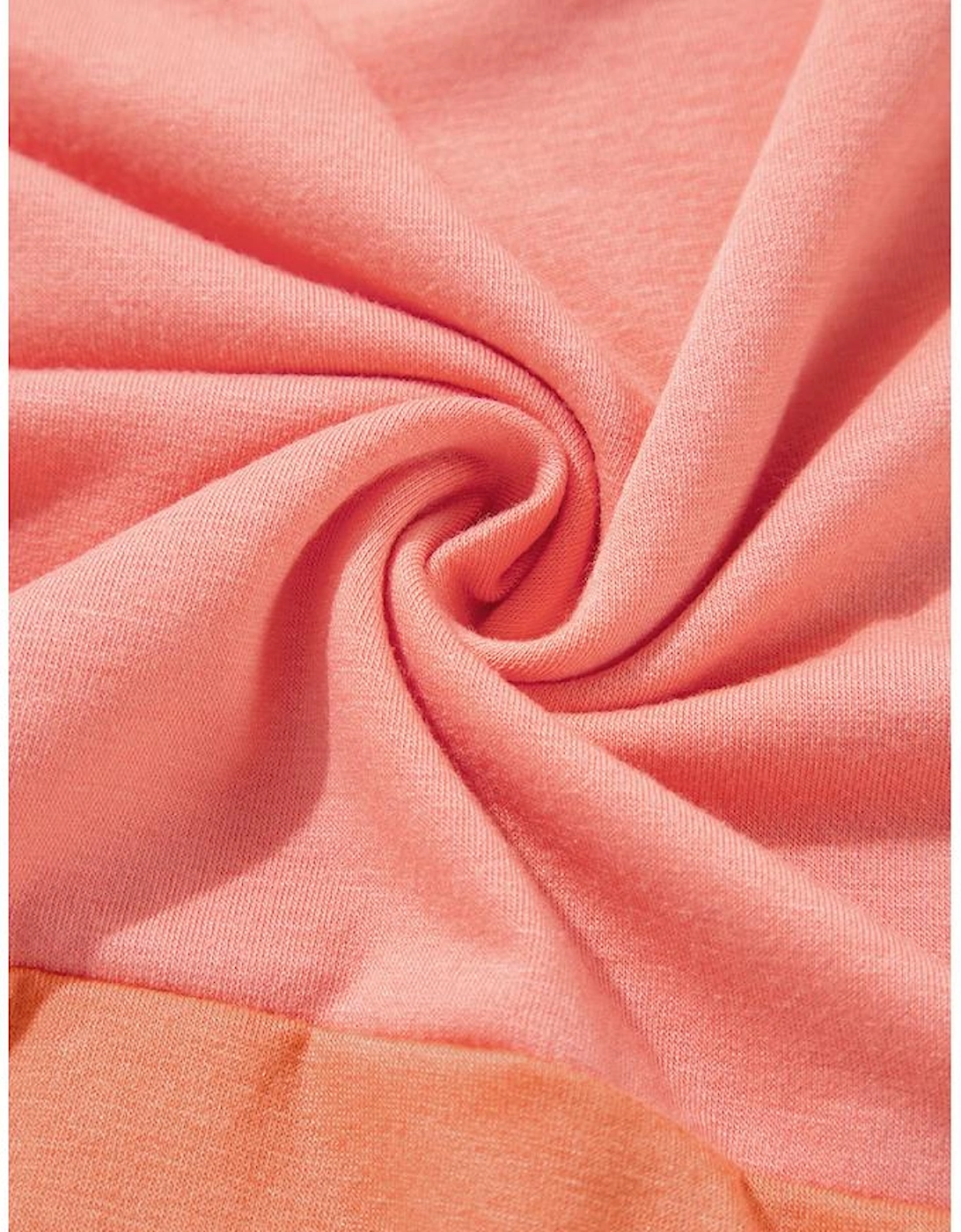 Grapefruit Orange Contrast Color Patchwork Oversized Side Split Top