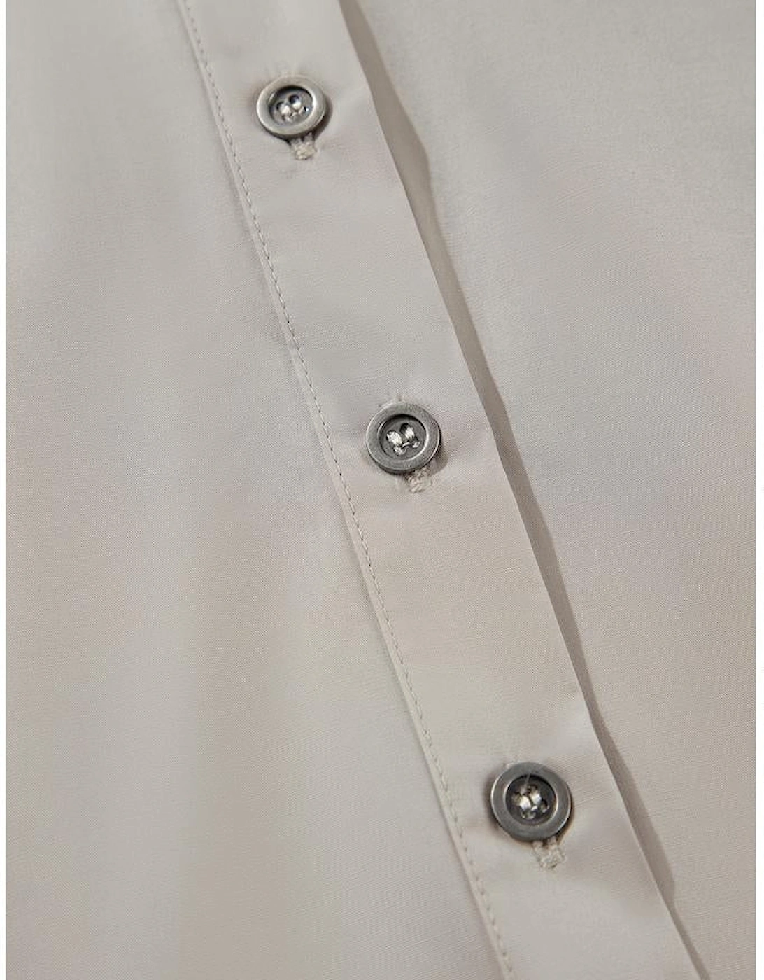 High Solid Color Balloon Sleeve Side Slits Loose Fit Shirt