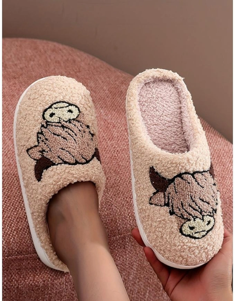 Parchment Cartoon Animal Plush Slippers