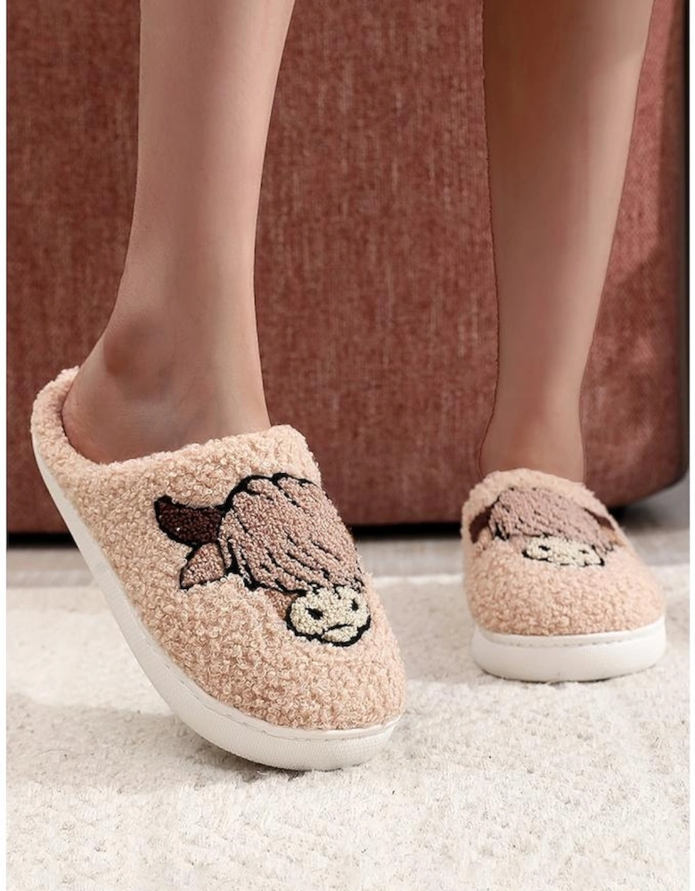 Parchment Cartoon Animal Plush Slippers