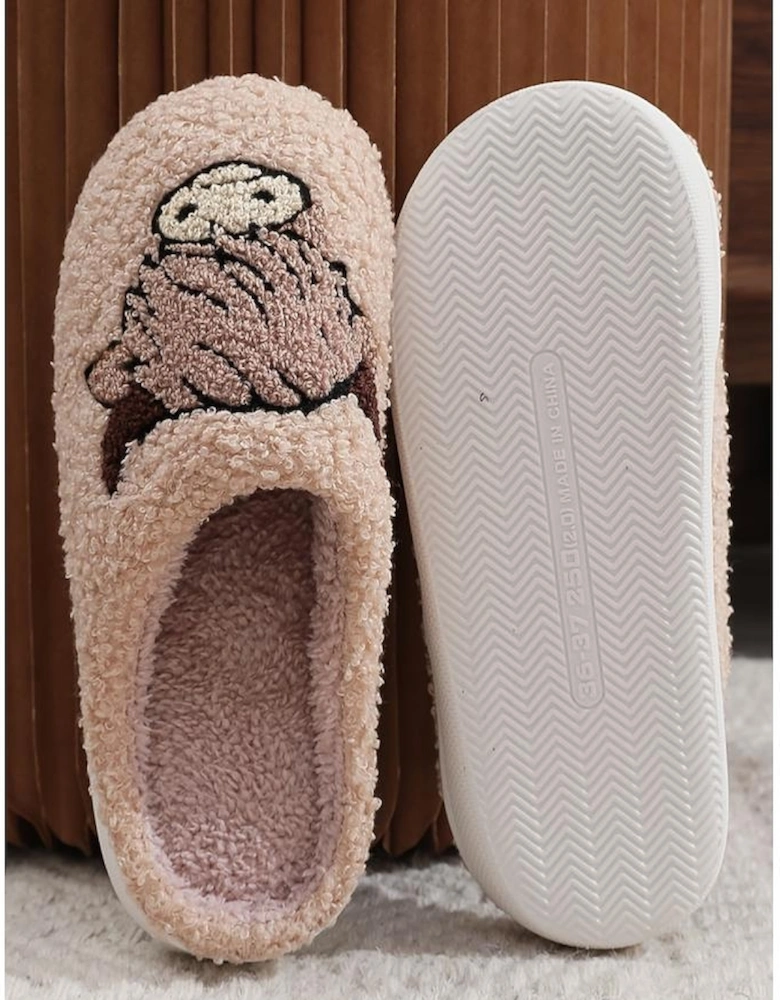 Parchment Cartoon Animal Plush Slippers
