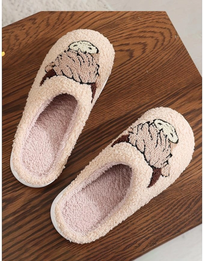 Parchment Cartoon Animal Plush Slippers