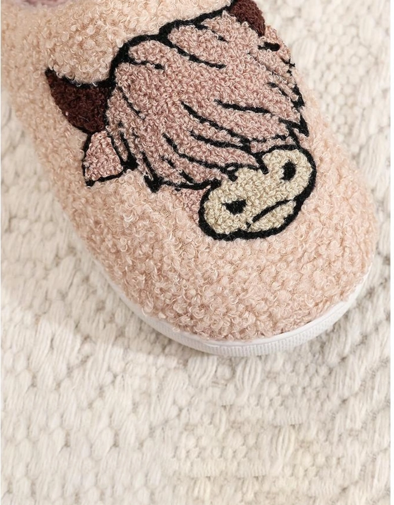 Parchment Cartoon Animal Plush Slippers