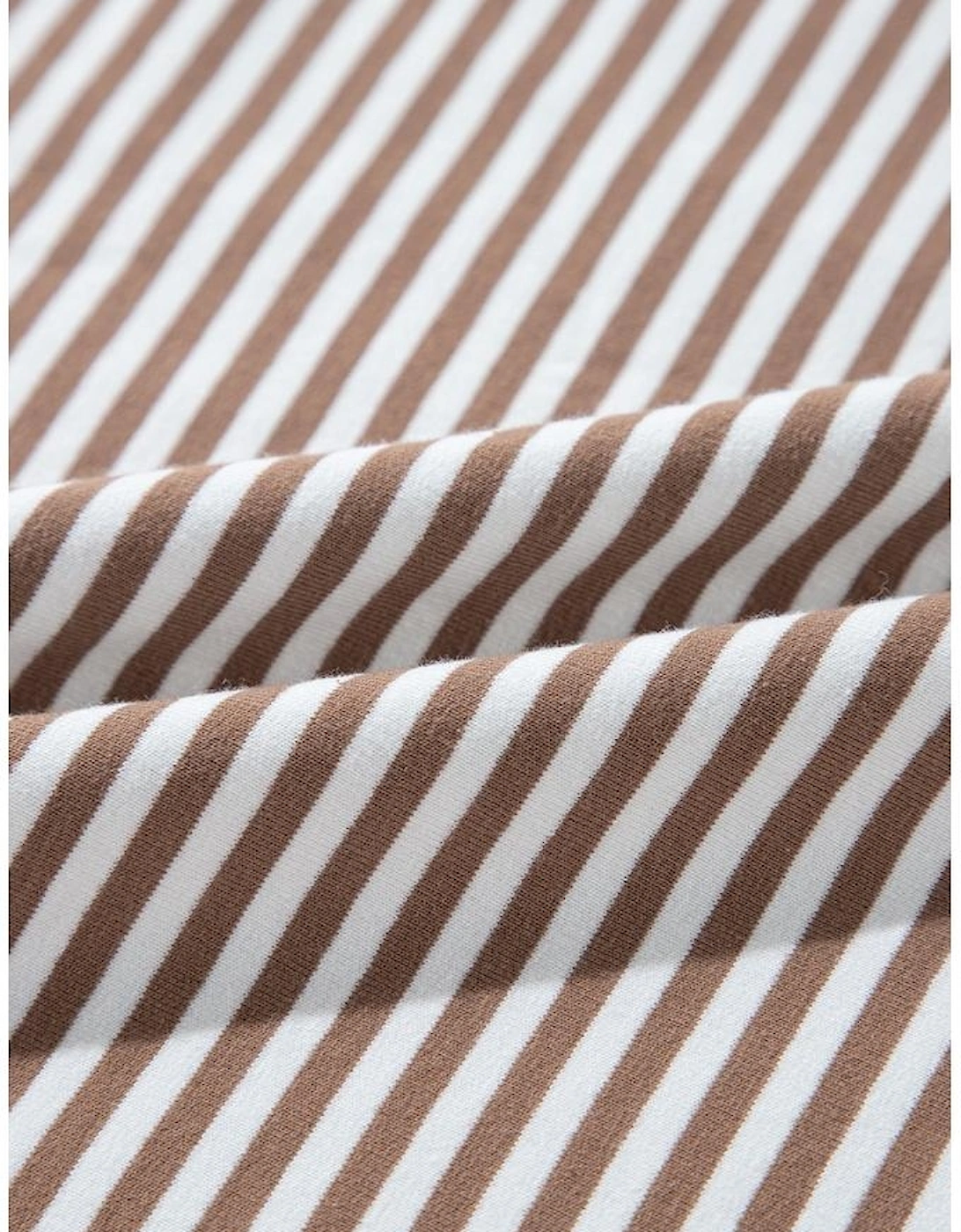 Khaki Stripe Patchwork Bracelet Sleeve Plus Size T Shirt