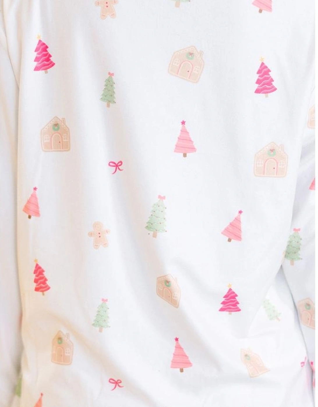 White Christmas Print Short Sleeve Shirt and Shorts Pajama Set