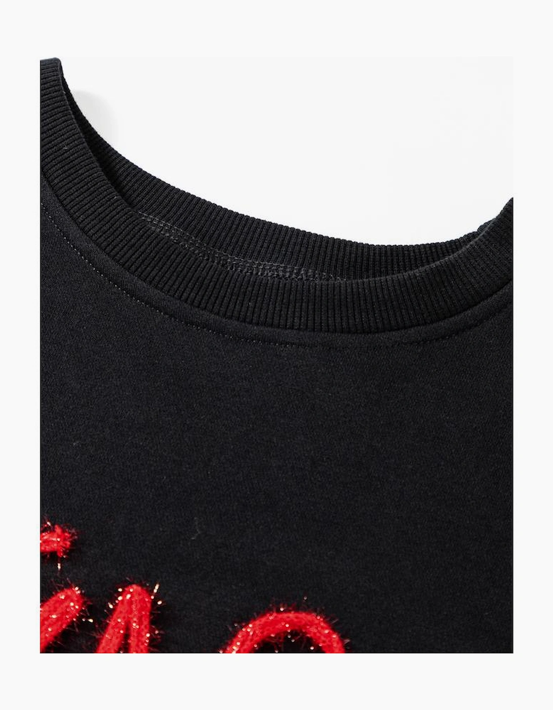 Black Tinsel Game Day Drop Shoulder Graphic Sweatshirt