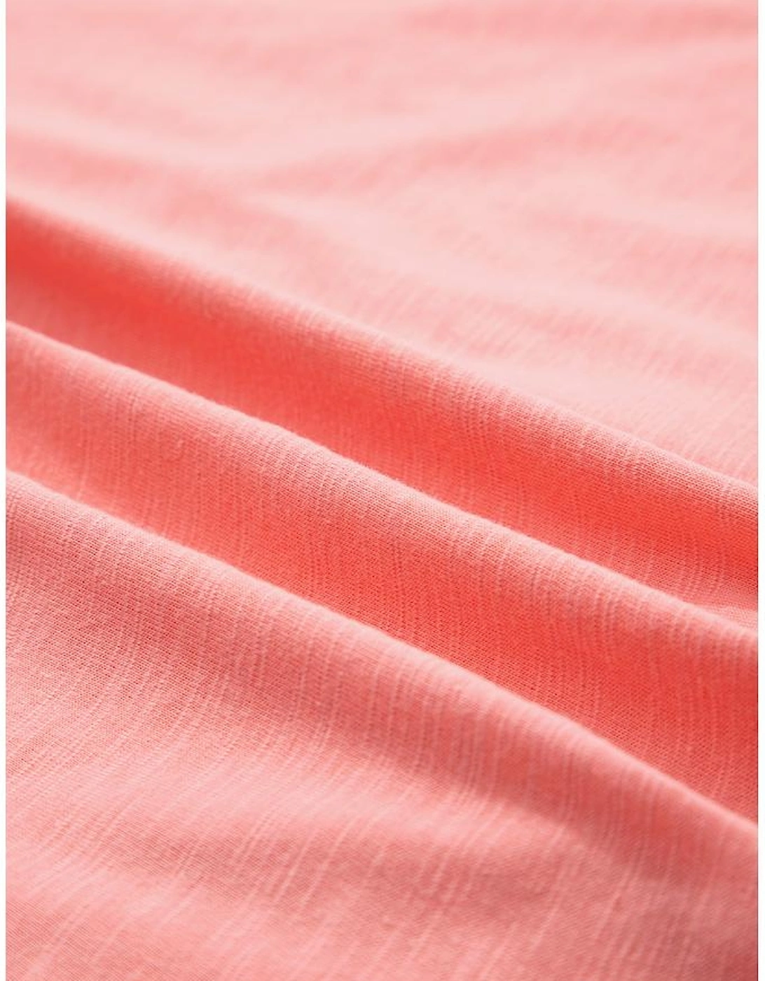 Pink Flower Patched Exposed Seam Bracelet Sleeve Oversized T Shirt