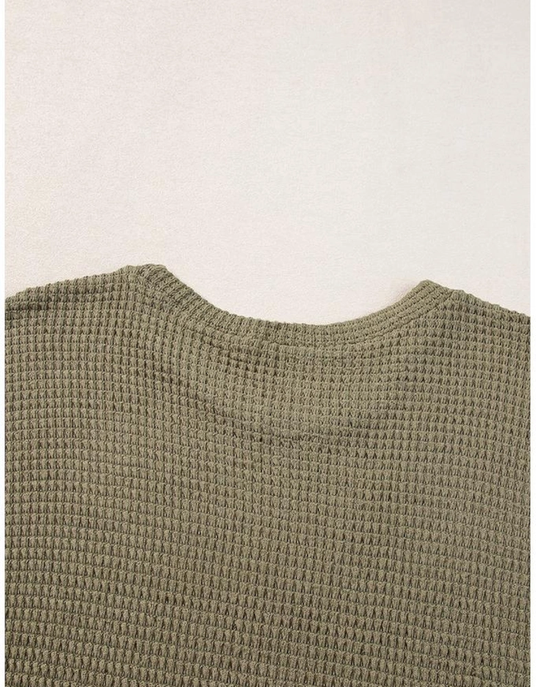 Laurel Green Fringe Trim Textured Short Two Piece Set