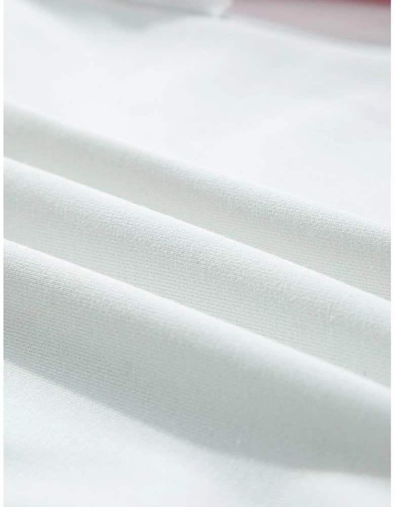 White French Terry Color Block Long Sleeve Top