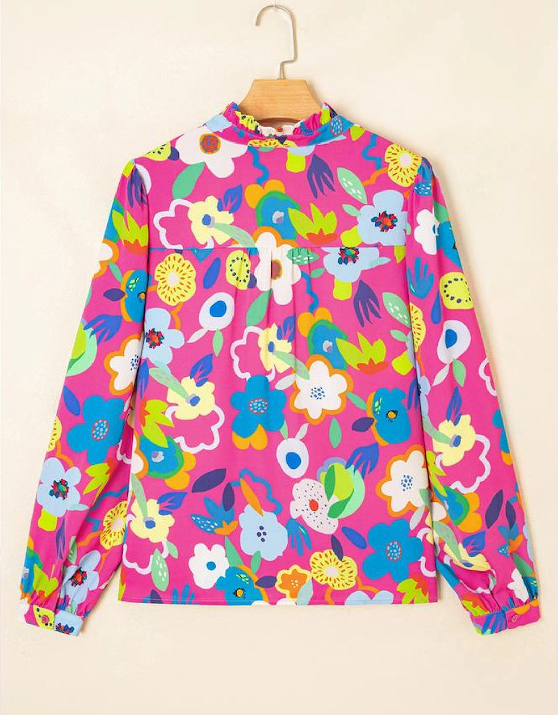 Rose Flower Bomb V Neck Blouse