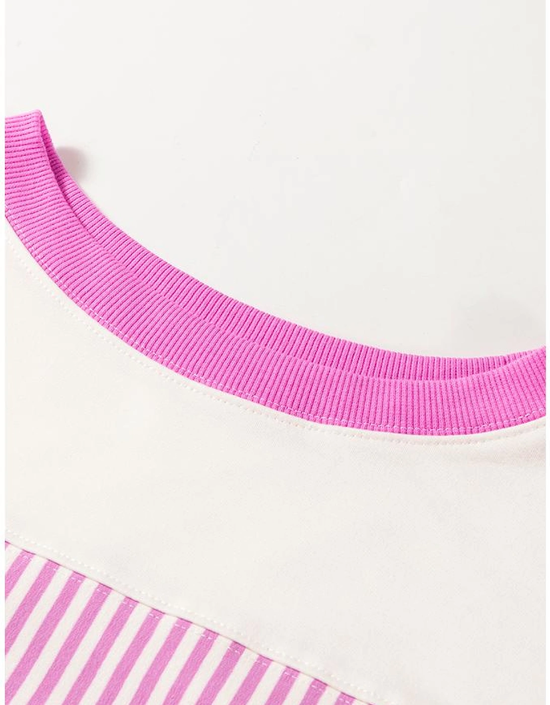 Phalaenopsis Striped Patchwork Three Quarters Sleeve Loose Mini Dress