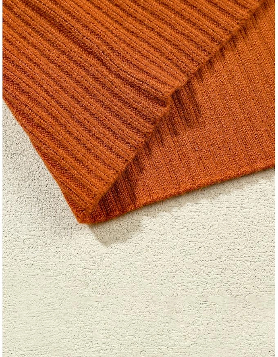 Gold Flame Patch Pocket Ribbed Knit Short Sleeve Sweater