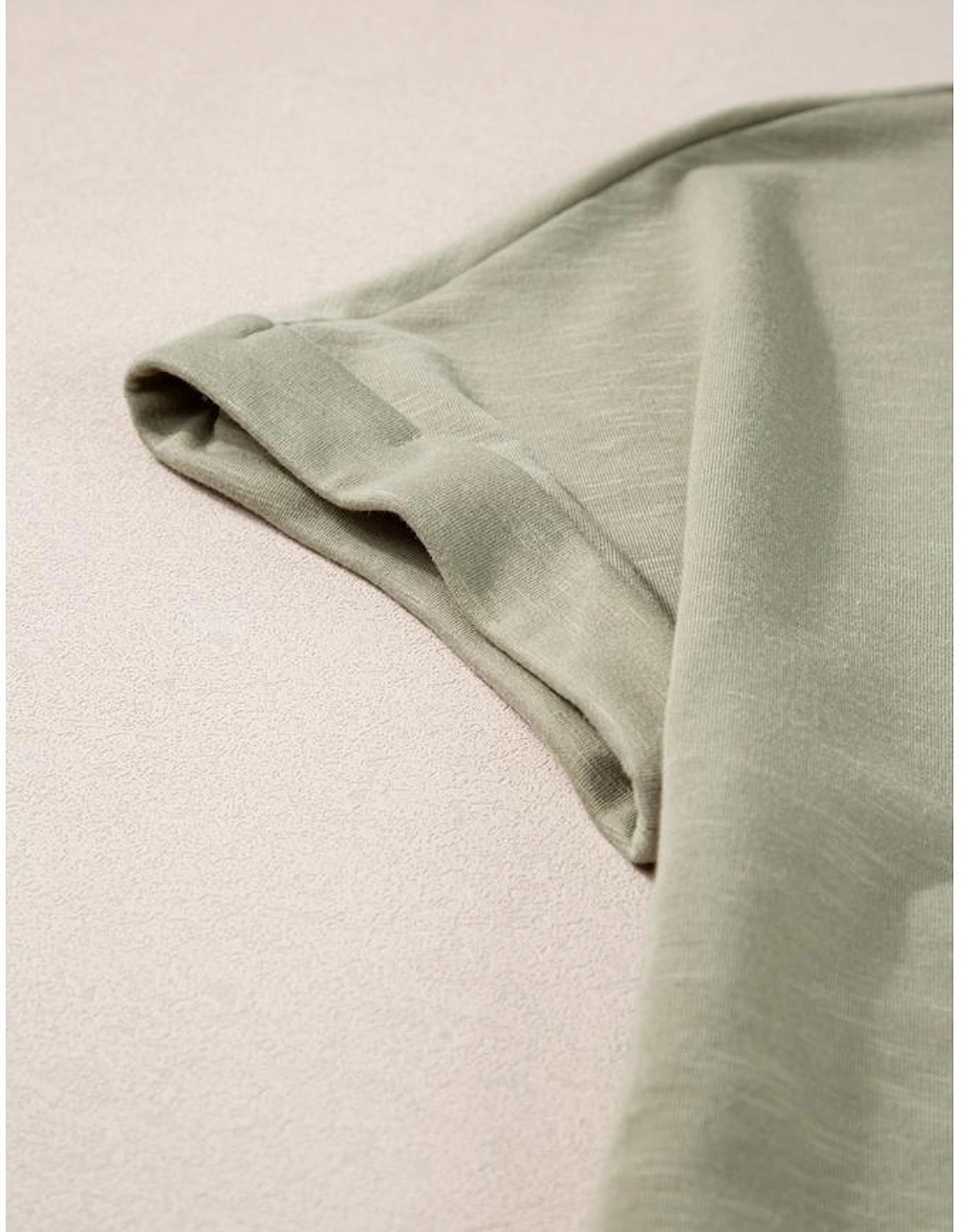 Laurel Green Folded Sleeve Twisted Mini T-Shirt Dress