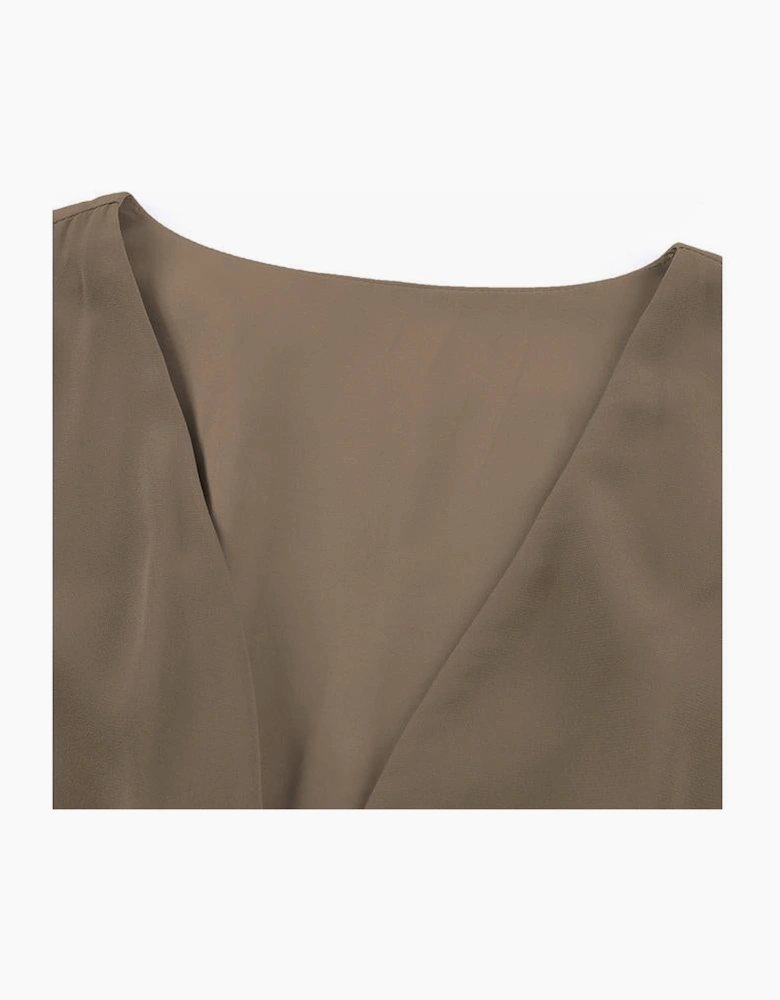 Azura Exchange Tiered Ruffled High Low Long Sleeve Dress