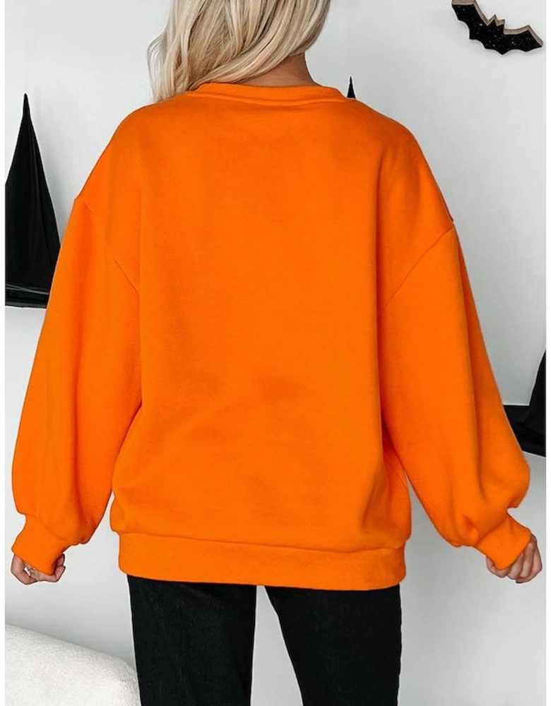 Carrot Dancing Critters Sequin Halloween Crewneck Sweatshirt