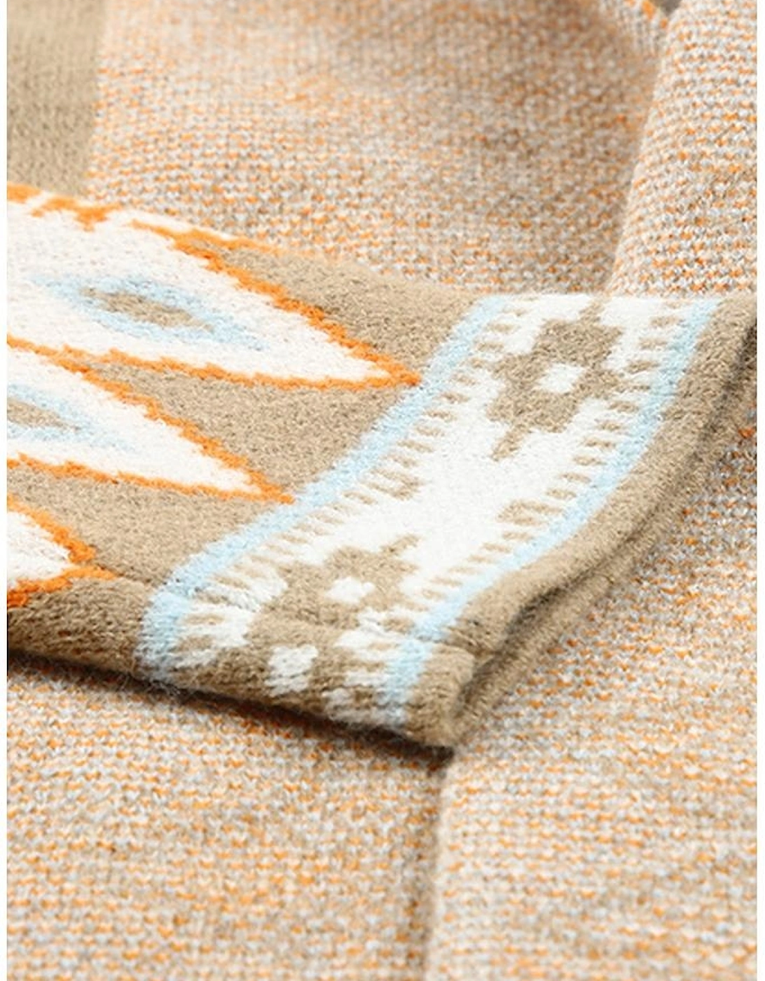 Azura Exchange Khaki Aztec Print Knitted Cardigan